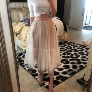 french connection• carrie tulle midi skirt